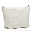 Drawstring Makeup Bag Thick White Toiletry Storage Cotton Canvas Wash Bag Supplier